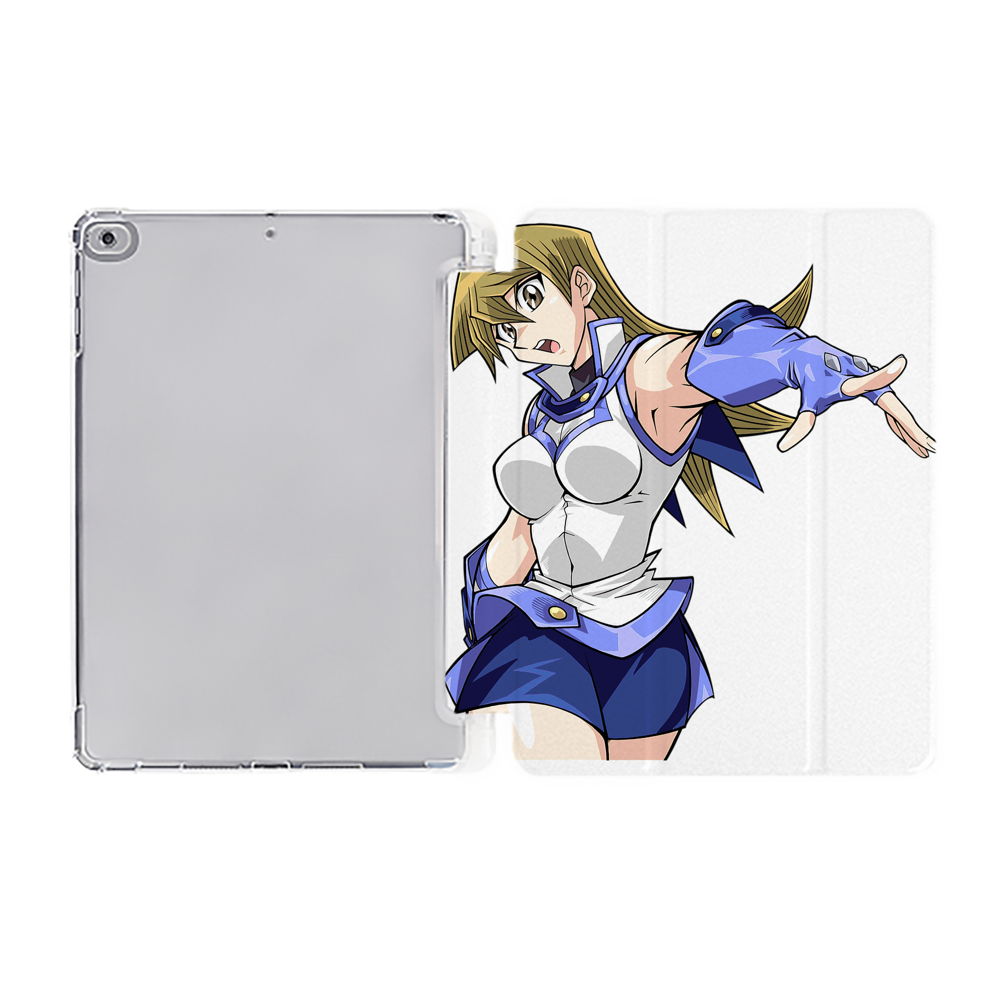 （画像用） 遊☆戯☆王 Yu-Gi-Oh! IPad ケース ペン収納付き 三つ折りスタンド PUレザー×シリコン 対応機種9.5/10.5/10.9インチ
